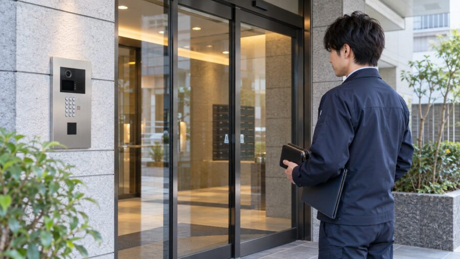 オートロック付き物件の特殊清掃｜入館手続きと共用鍵の扱い